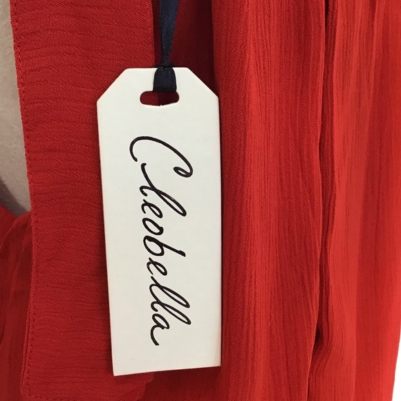 Cleobella Red Lolita Mini Dress Peekaboo Back Slit Keyhole Ethically Mad… - Picture 15 of 16